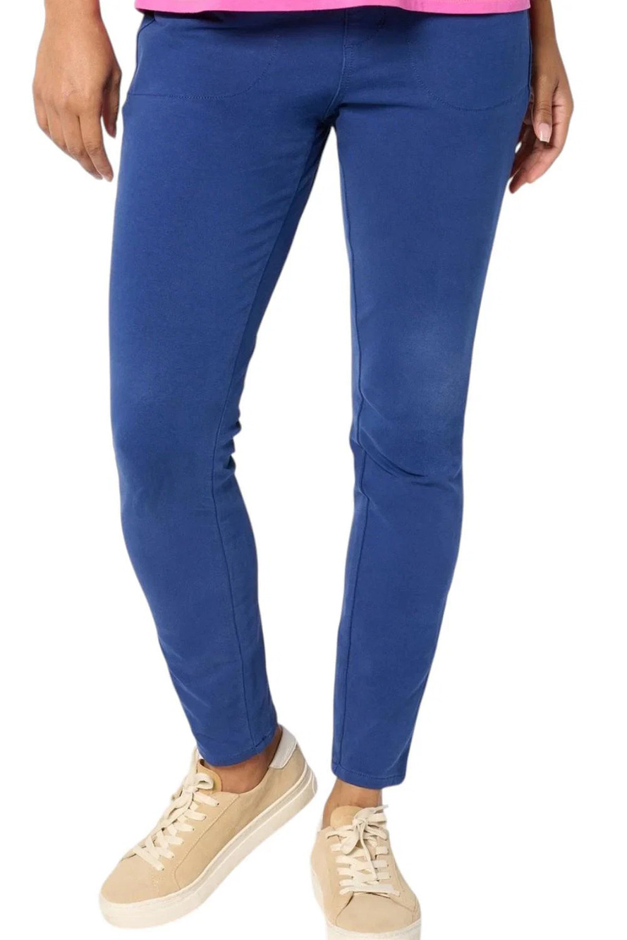 Quacker Factory Women's DreamJeannes Flat Waist Jegg Light Navy - Tall